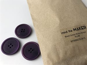 Blaze corozo nutton fra mind the maker - i plum lilla, 20 mm